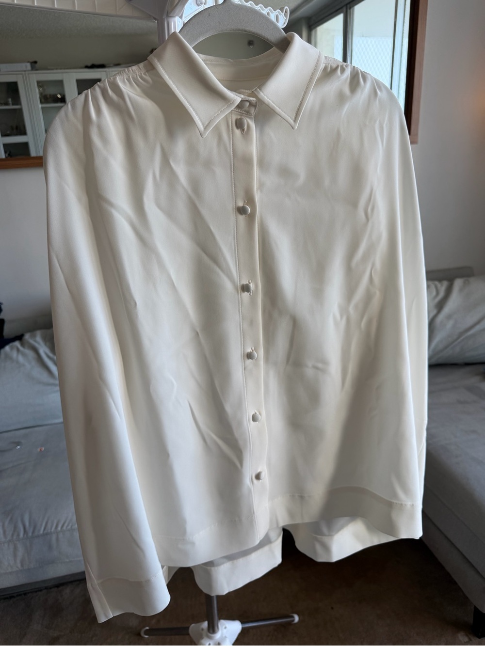CO Cream Button-Front Women's Blouse